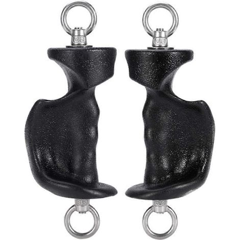Poignée de forme particulière pour la musculation, accessoire polyvalent pour corde à triceps et câble de traction dorsale pour machine à câbles. (1/5)