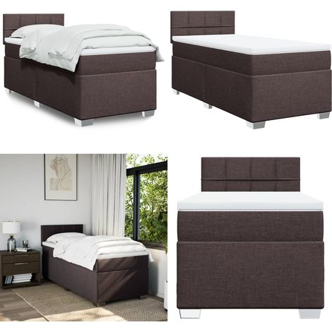 Boxspringbett mit Matratze Dunkelbraun 100x200 cm Stoff - Boxspringbett - Doppelbett - Bettsystem - Schlafsofa - Polsterbett - Home & Living (1/5)