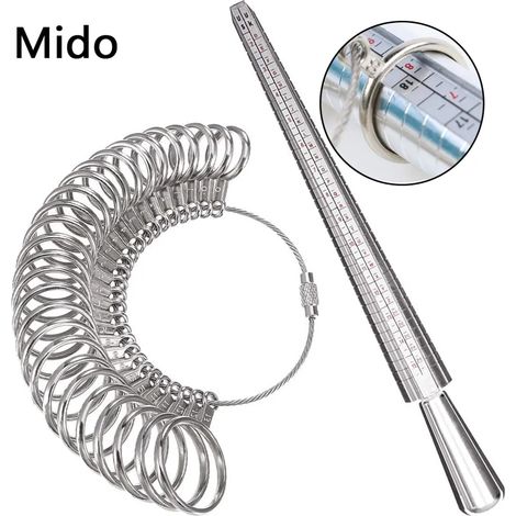 Varilla de medición de tamaño de anillo Calibre de anillo Herramienta de medición Medición de tamaño de anillo A-Z Set (Estilo 1) (1/5)
