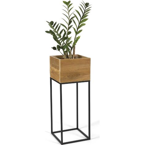 ANDREA HOUSE AX21018 Macetero Madera Reciclada 28x28x75 CM - ref: AX21018 (1/2)