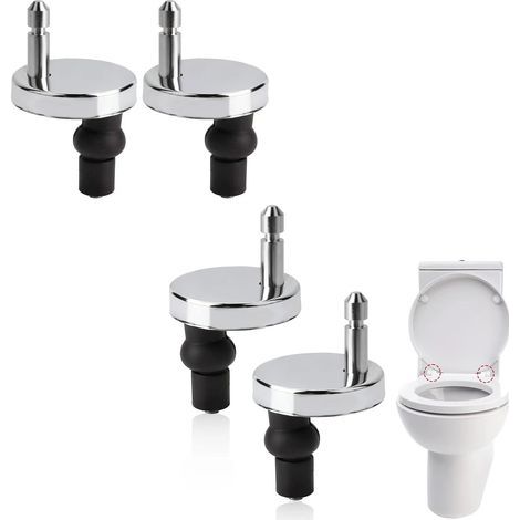 Lot de 2 fixation abattant wc universels pour abattant de WC-Compatible avec la plupart des sièges de WC standards avec système d'abaissement automatique-Facile à installer (1/5)