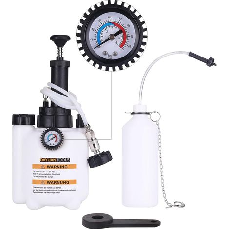 3L Car Brake Bleeder Kit - Manual Brake Fluid Drain - Universal E20 Adapter (1/5)
