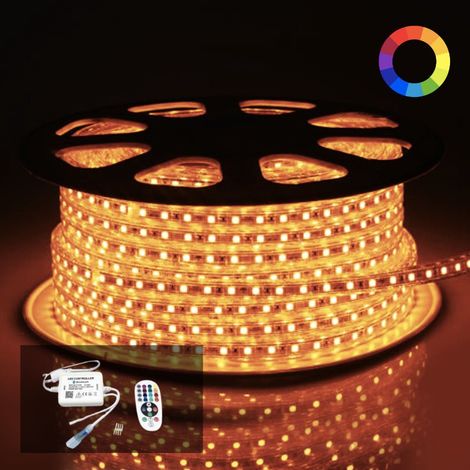 Kit Bandeau LED 220V 5050 RGB 50M (contrôleur + alimentation) - SILUMEN (1/5)