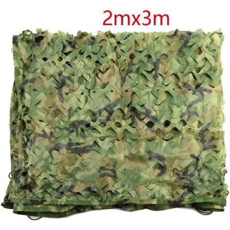 Voile d'ombrage - Filets de Camouflage - 2x3m - Vert - Anti-UV - Idéal plein air