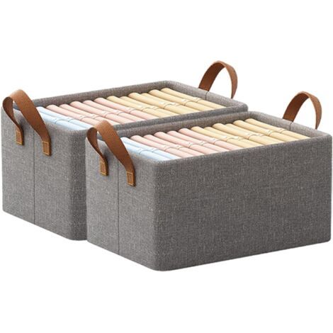 QORVA-Boîtes de rangement pliables 18 L (lot de 2), pour vêtements et linge (1/5)