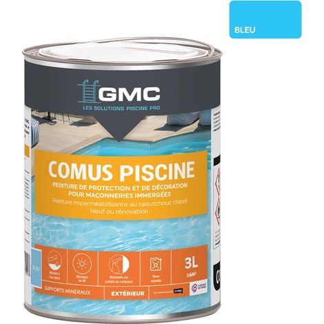 COMUS PISCINE GMC - Bleu 3L - Peinture pour piscines et maçonnerie en immersion - COMUS