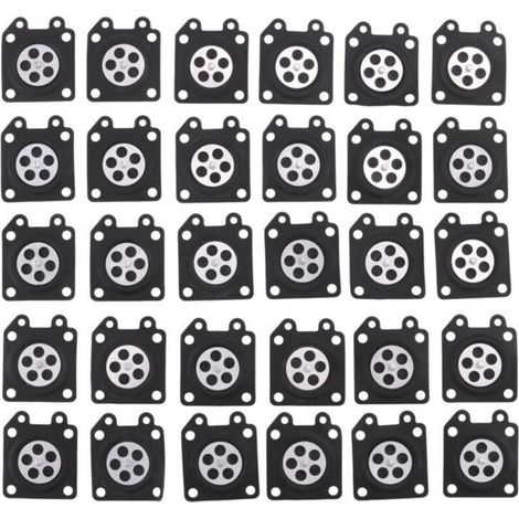 30 Pièces de Carburateur Tampons Membrane pour Tronçonneuse Modèles 2500 3800 4500 5200 5800 (1/4)