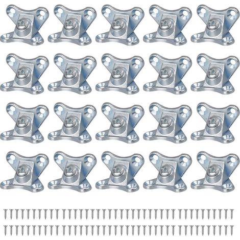 Lot de 20 petites entretoises d'angle amovibles en alliage de zinc Papillon Code d'angle robuste Installation facile Équerres métalliques à angle droit Ferrures de meubles (1/5)