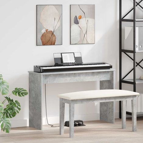 vidaXL Stand de clavier Gris béton 100 x 32 x 64 cm Bois d'ingénierie