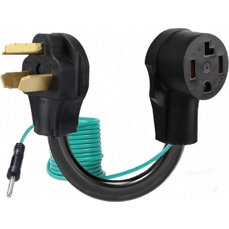 Adaptateur pour sèche-linge 3 broches vers 4 broches avec fil de terre, compatible avec les prises 10-30P et 14-30R (prises compatibles DP). WHBYV (1/4)