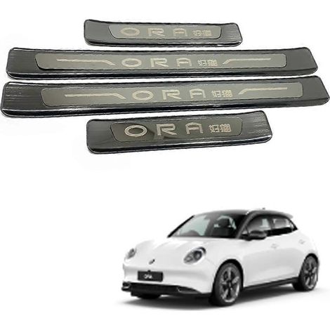 Protection de seuil de porte pour Ora Standard Range 2024 2025, accessoires auto, acier inoxydable, lot de 4 (taille unique, noir) (1/5)