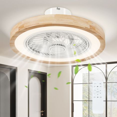 Ventilateur de plafond réversible avec lampe LED – 6 vitesses – Éclairage modulable RGB – Moteur CC silencieux – Bois d’hévéa (1/5)