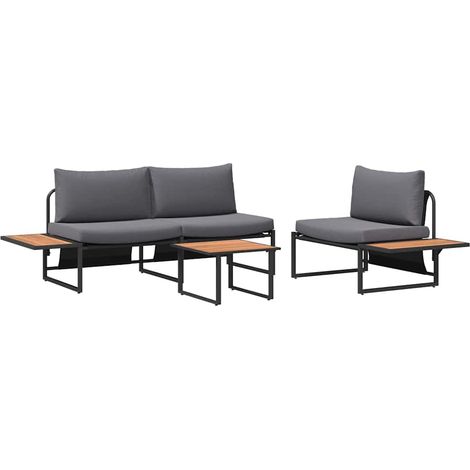Maison Exclusive - Set da Pranzo per Giardino 3 pcs Antracite Acciaio