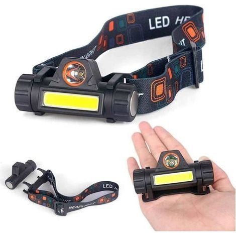 Stirnlampe – Schwarz – Multisport-Stirnlampe – USB-aufladbar – 100 m Reichweite – 6 Modi – Stroboskop (1/3)