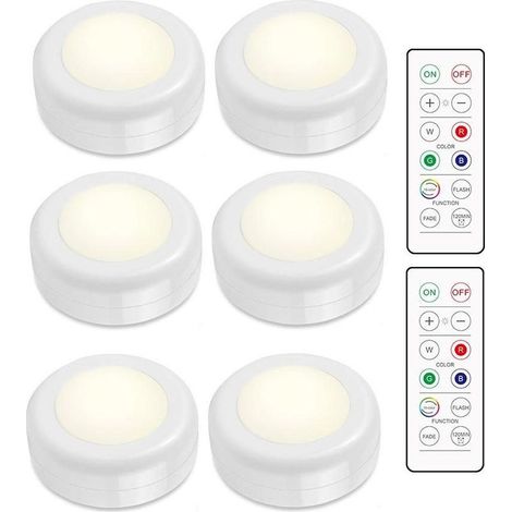 Ensemble de spots LED – 6 lampes élégantes avec 2 télécommandes pratiques (1/5)