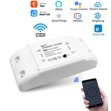 Commutateur de connexion, commutateur intelligent Tuya APP, commutateur de module de commutateur de commande vocale RF pour téléphone portable Wifi intelligent