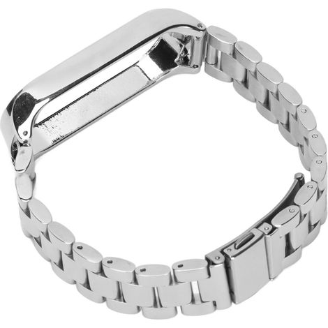 Bracelet en acier inoxydrable pour Mi Band 6 avec fermoir à double sécurité - Argent