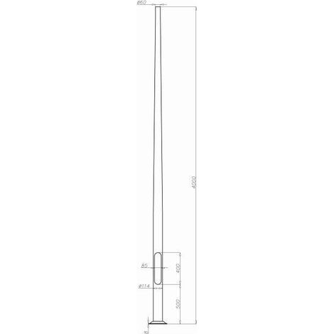 Rosa SAL-4 Beleuchtungspoller aus anodisiertem Aluminium 4 Meter