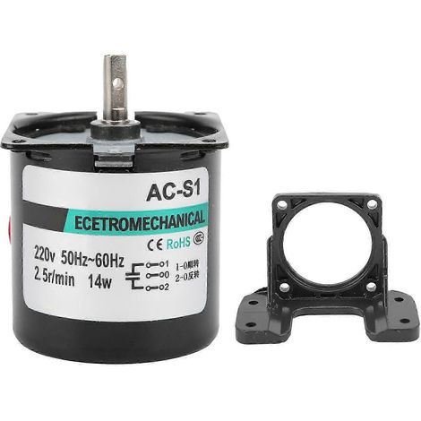 14-W-Wechselstrom-Synchronmotor mit Permanentmagneten, hohes Drehmoment, zentrale Welle mit Halterung, XD60KTYZ (2,5 U/min, 220 V) (1/5)