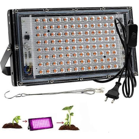 Ecleanfy - Lampe de croissance LED 100 W à spectre complet pour plantes d'intérieur, culture hydroponique, légumes et fleurs. (1/5)