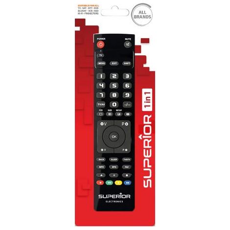 TELECOMANDO COMPATIBILE PER TV 'SLIM' 1 in 1 controllo 1 dispositivo