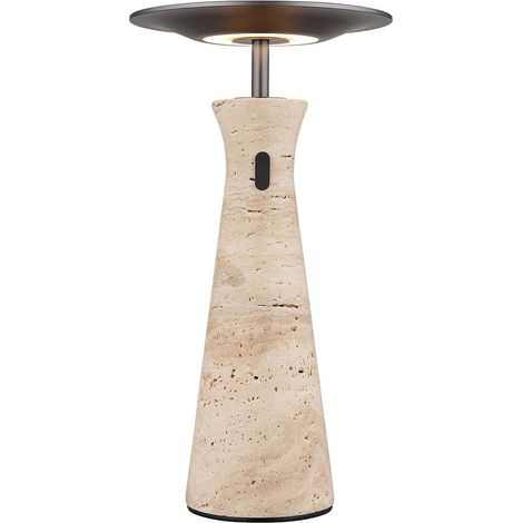 Lampe de table LED variateur tactile lampe de table marbre batterie lampe de salon H 33,6 cm (1/5)