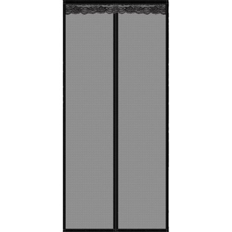 Mosquitera magnética para puerta de 120 x 220 cm, cortina magnética con malla ultrafina y cierre automático, adecuada para puertas de balcón, sótano y terraza, color negro (1/5)