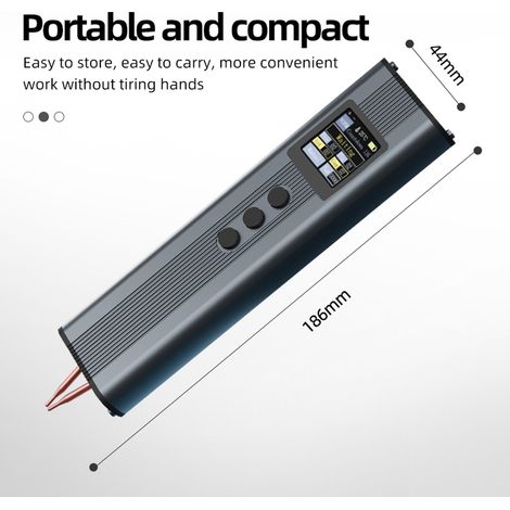 Soudeuse par points numérique portable 11 vitesses réglables, double impulsion, pour batteries variées et feuillard nickel 0,1-0,3 mm (1/5)