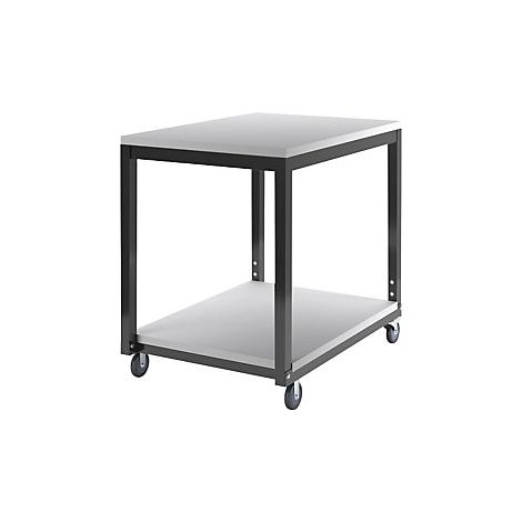 Mesa rodante de 2 pisos de altura regulable para sistema de
