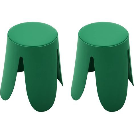 sweeek - 2er-Set stapelbare Hocker mit Kunstleder