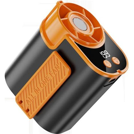 Ventilateur portable rechargeable 4 en 1 à porter à la taille, batterie 1800 mAh, écran LED, lampe torche intégrée, idéal pour le travail en extérieur et le rafraîchissement (1/5)