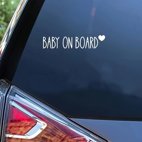 Grafiken und Aufkleber „Baby an Bord“ Vinyl-Autoaufkleber Weiß 5,5 x 5,5 Zoll