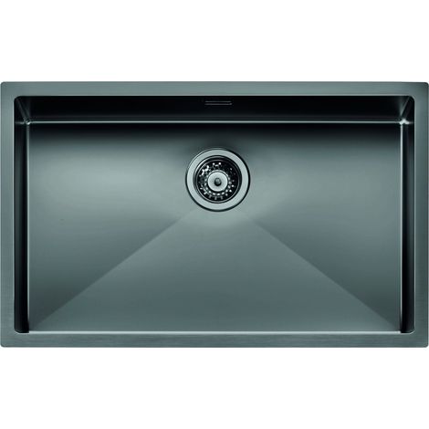 Lavello IRIDE MATT F3" 1 vasca ACCIAIO INOX Finitura: GUN METAL OPACO, incasso: slim, sottotop e filotop, 77X45 prof. 19 (1/2)