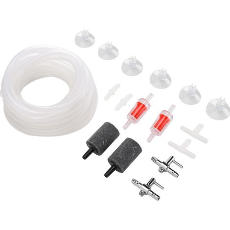 Pompe à Air Aquarium Accessoires Tuyau d'Oxygène Ventouses Valve Anti-retour Pierre à Bulles Té et Raccord Droit Kit Complet-AUTRES