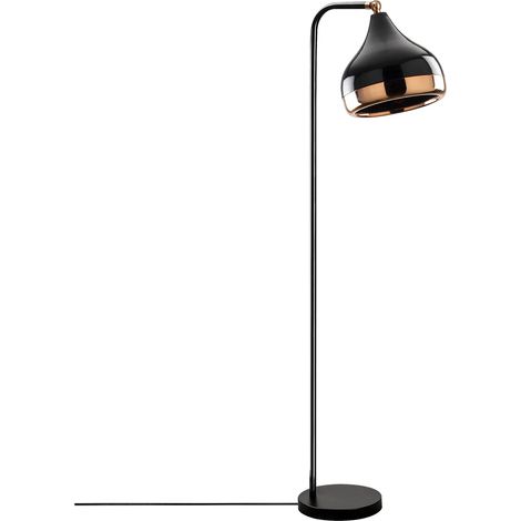 Stehlampe Lipioni, Lampenschirm, Fassung E 27 max 40 W, Direktschalter, Schwarz