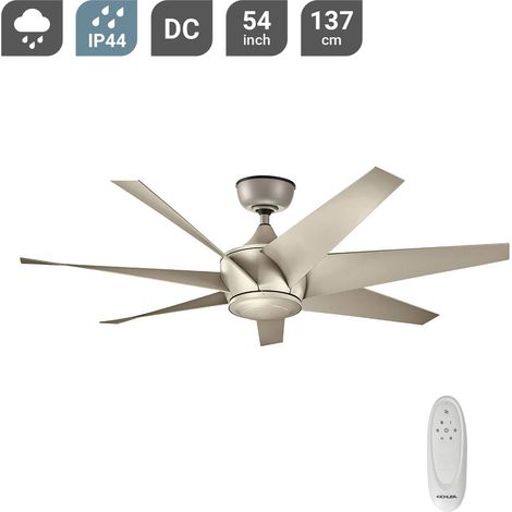 Afwerking: Antiek Satijn Zilver Materiaal: ABS Hoogte: 51cm Doorsnede: 137cm Lamptype: Gewicht: 7,94 kg Wattage (max): Ventilator: Laag 4,2 W 27,3 W hoog (1/5)