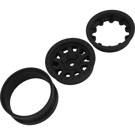 1,9-Zoll-Felgen für Axial SCX10 und Traxxas 1/10 RC-Crawler-Autos (schwarz). (1/4)