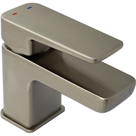 Francis Pegler Caja Mini Mono Basin Mixer Tap in Brushed Nickel with Click Waste (1/2)