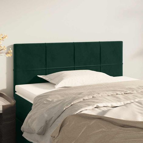 Tête de lit Style Classique Armoire de lit - Vert foncé 90x5x78/88 cm Velours BV244859 - BonneVie (1/5)