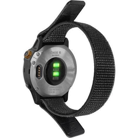Bracelet de montre 22 mm Garmin Fenix 7/6/5, Samsung Galaxy Watch 3 45 mm Noir (1/4)