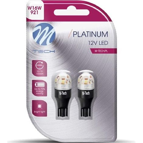 Ampoules Led X 2 - W16W T15. 12-24V 5X2835Smd 1W. Canbus. Blanc -Lb834W-02B Platinum-