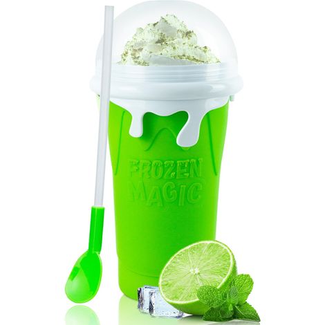 Fuleadture Vaso para batidos de 500 ml, vaso mágico de congelación rápida, vaso doble para hacer slime, regalo para niños (1/5)
