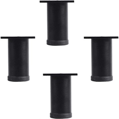 Möbelfüße aus Aluminiumlegierung, 4er-Pack, Tischbeine, verstellbare Sofafüße, Schrankbeine aus Metall, Küchenfüße (Schwarz, 8 cm–12 cm)