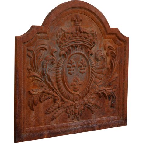 Cast iron plate Pediment with emblem for fireplace Fireplace panel Spark arrester Protection grate Save floor and wall