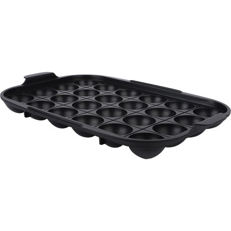 1 plaque de cuisson multifonction, fonte antiadhésive, pour barbecue takoyaki fondue, plaque plate et à alvéoles (1/5)
