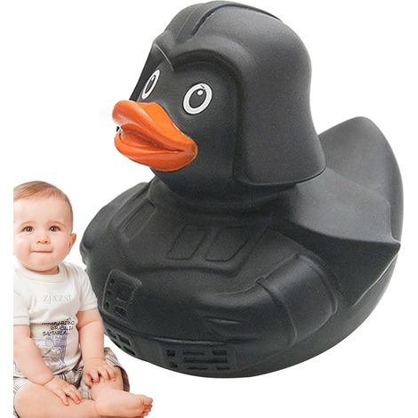 Mini canard en caoutchouc Jouet flottant noir de 5 , 1 cm , figurine aquatique couinante , compagnon