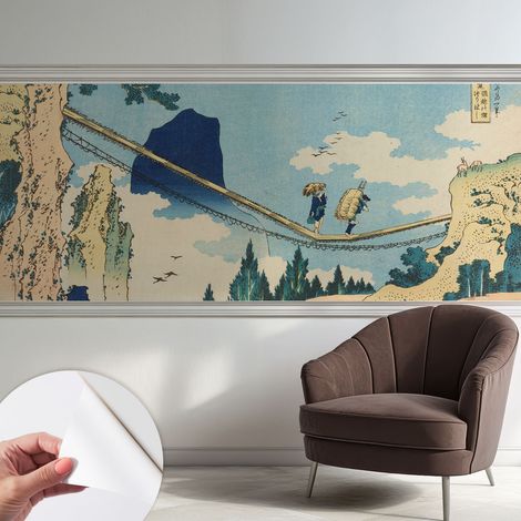 Papier peint autocollant avec imprimé décoratif pour salon et chambre à coucher Installation facile Pont de montagne 250x104 cm (1/5)