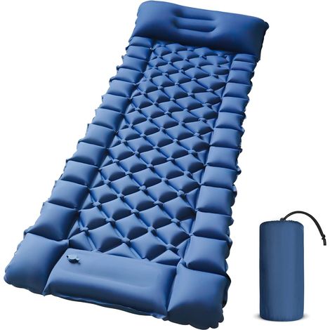 Presse-pieds gonflable ultraléger avec pompe intégrée, matelas imperméable, bleu (1/5)