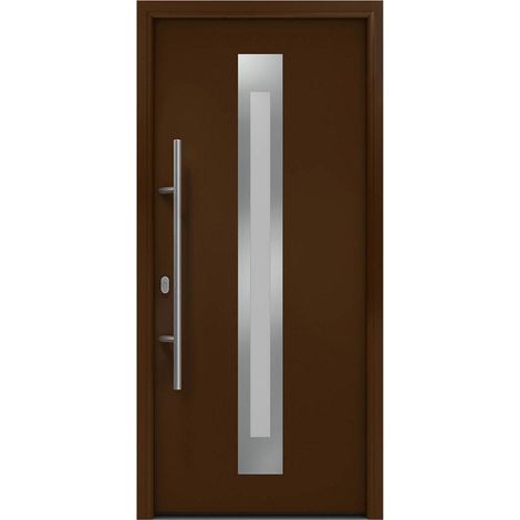 Hörmann Ecostar Haustür "ISOPRO IP 770S", terrabraun (RAL 8028), 110 x 210 cm (B x H), DIN Links