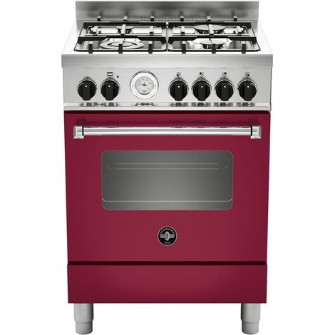 Bertazzoni La Germania Americana AMN664GVIT. Tipo di prodotto: Cucina, Colore del prodotto: Rosso, Tipo di controllo: Manopola. Tipo di piano cottura: Combi, Numero totale di fuochi: 4 Fornello(i),... (1/3)